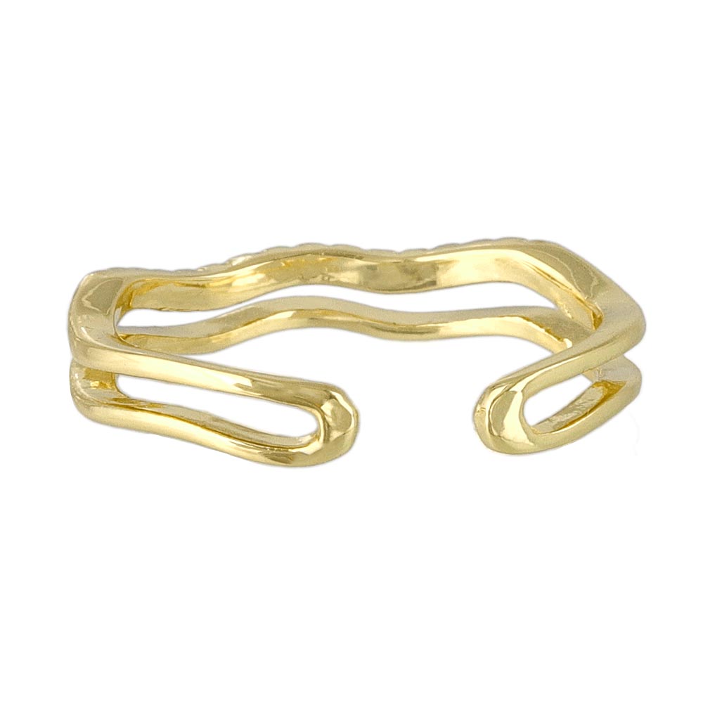 Wavy Gemline Double Ring