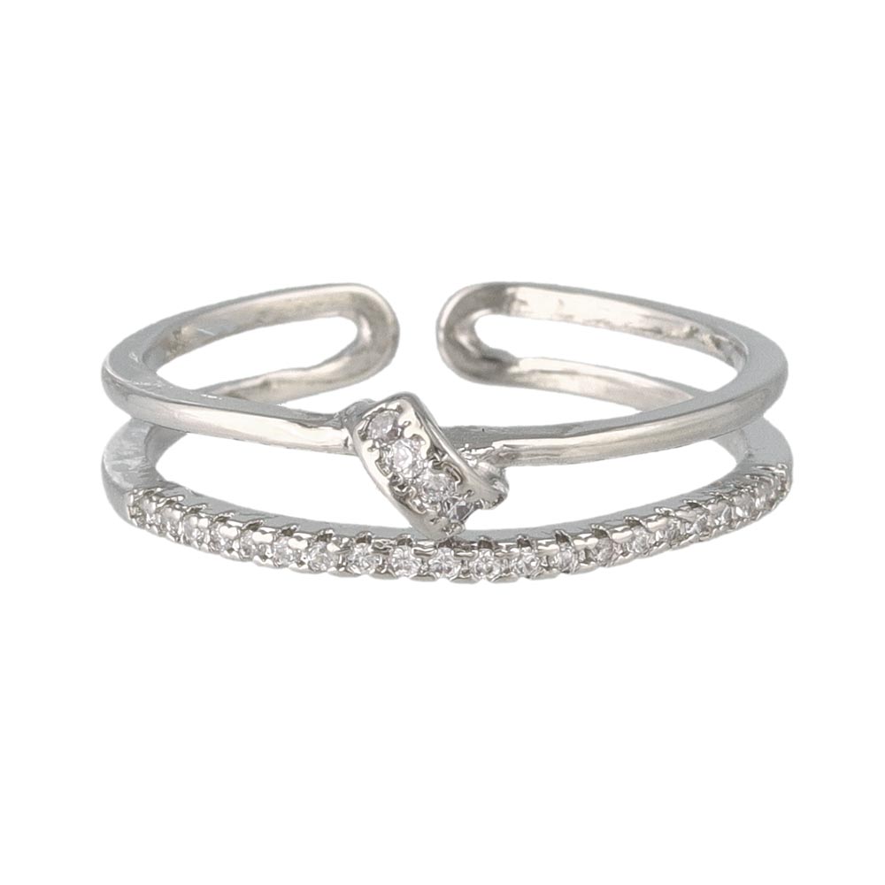 Diamante Detail Double Ring