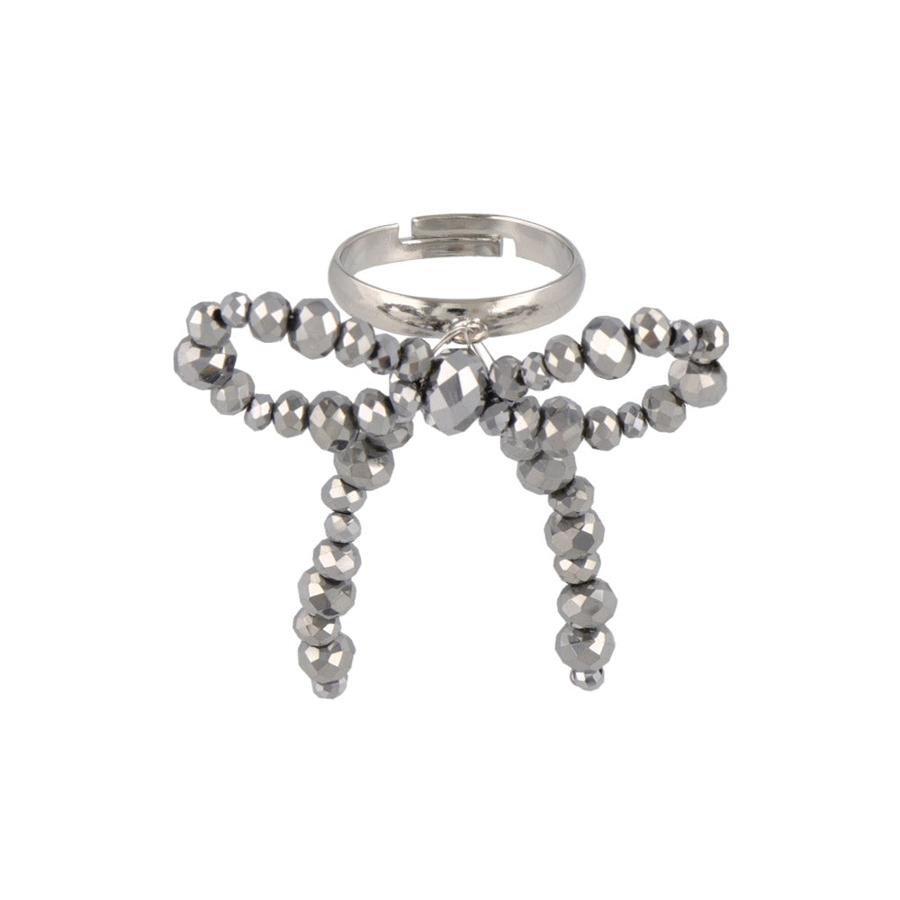 Beaded Bow Cuff Ring