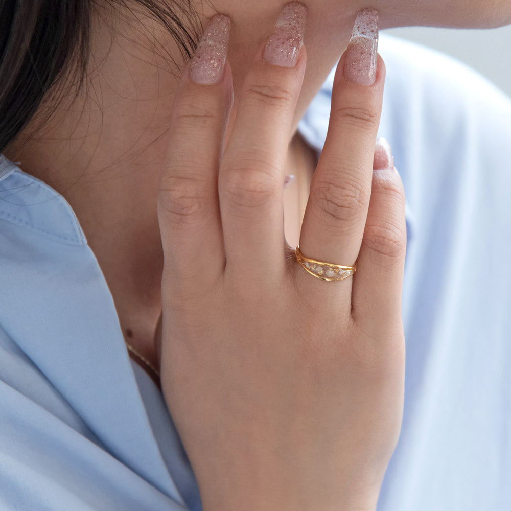 Dried Flower Cuff Ring