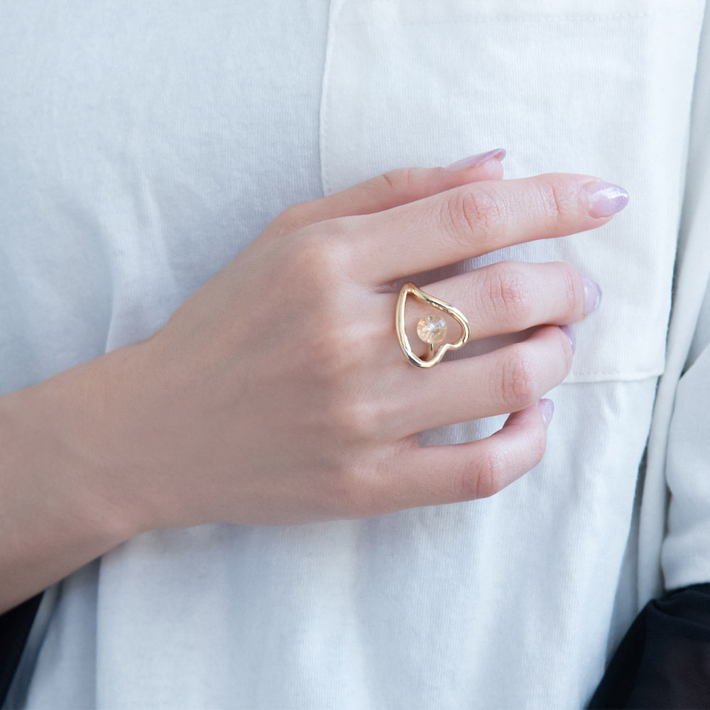 Cuff Heart Rings Open Heart Cuff Ring