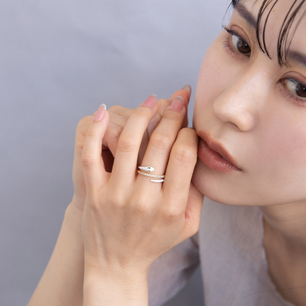 Jeweled Snake Wrap Ring