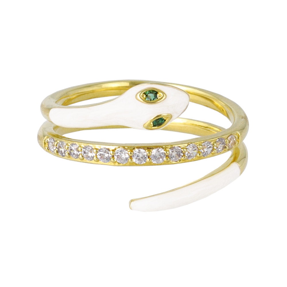 Jeweled Snake Wrap Ring