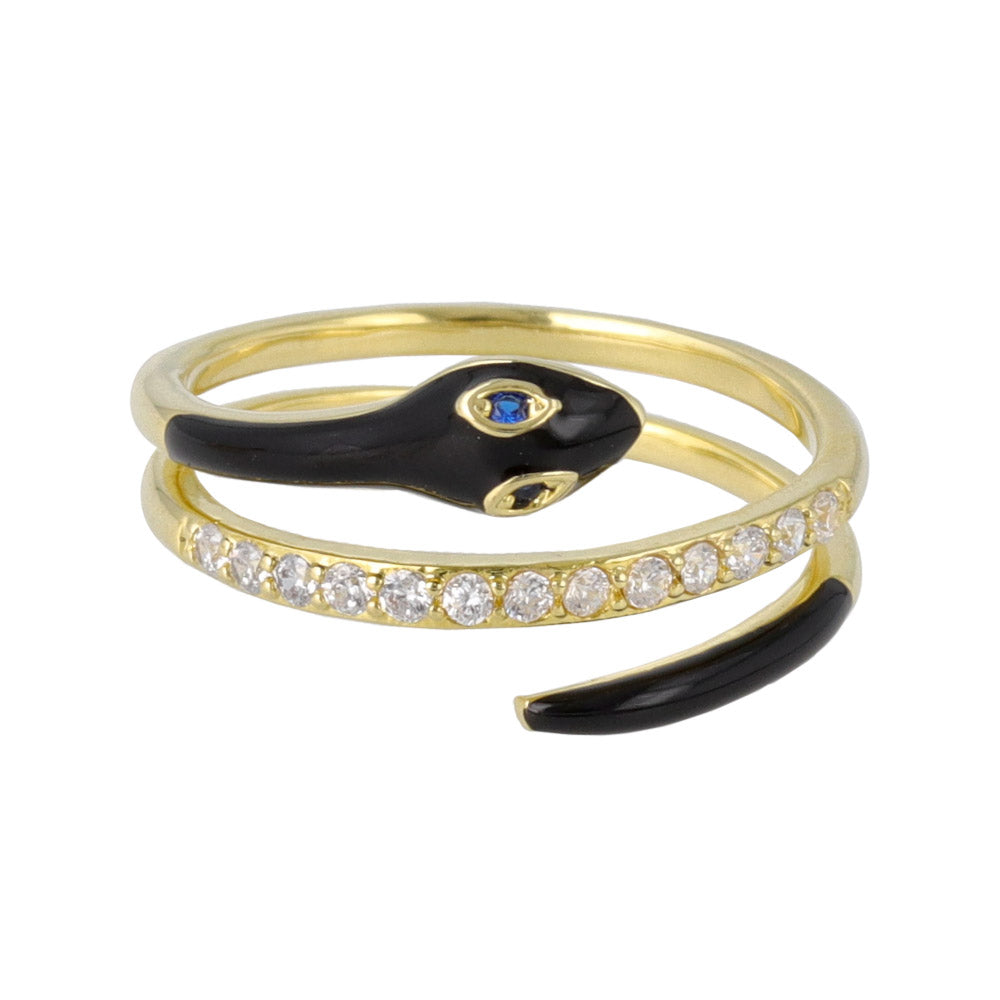 Jeweled Snake Wrap Ring