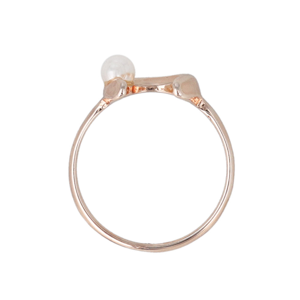 Rose Silver Pearlized Horseshoe Ring