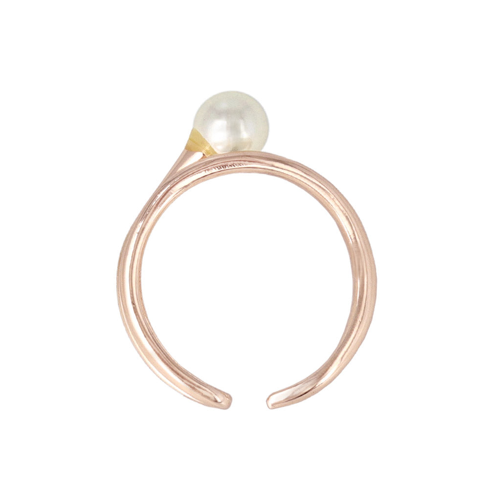 Rose Silver Pearlized Double Ring