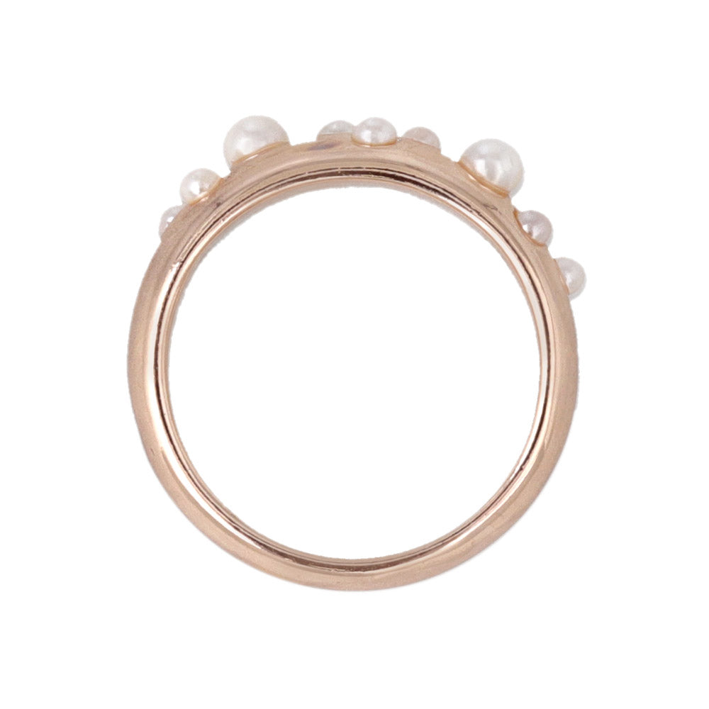 Rose Silver Pearlized Band Ring