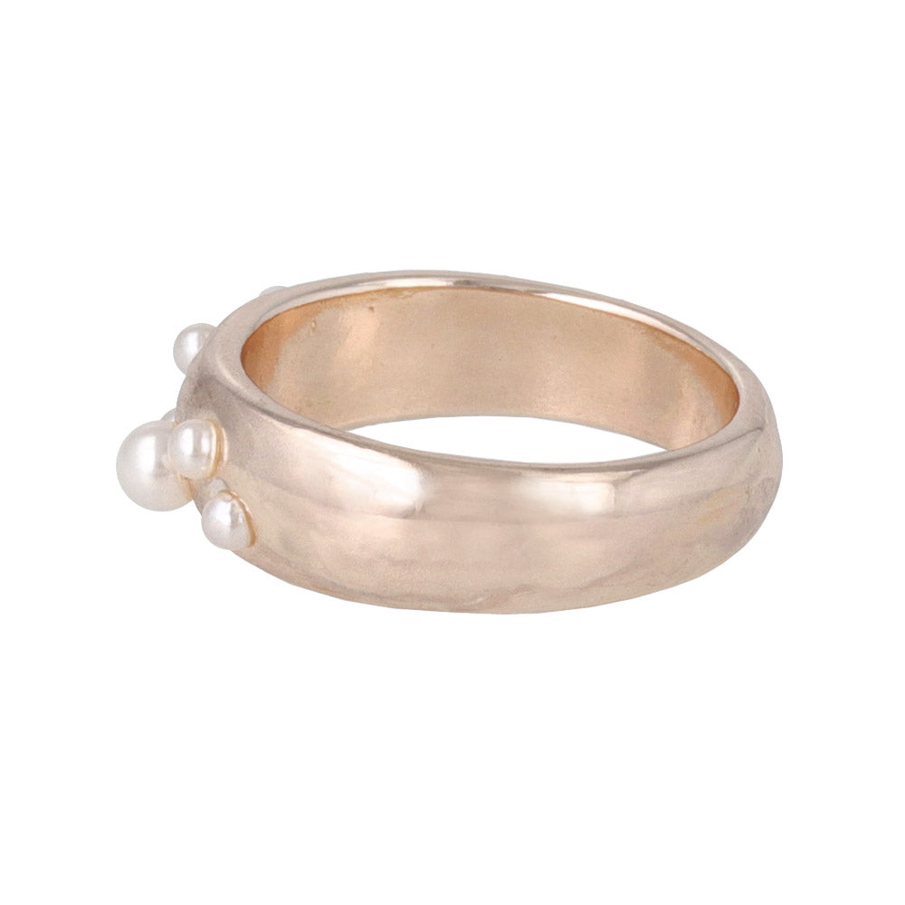 Rose Silver Pearlized Band Ring