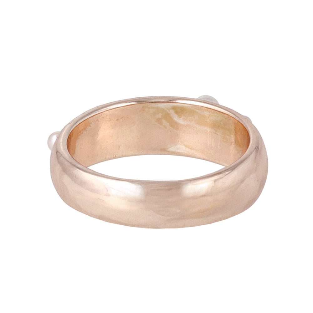 Rose Silver Pearlized Band Ring