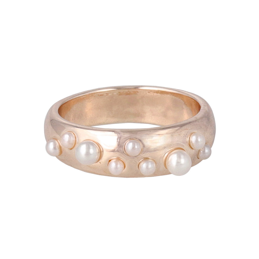 Rose Silver Pearlized Band Ring