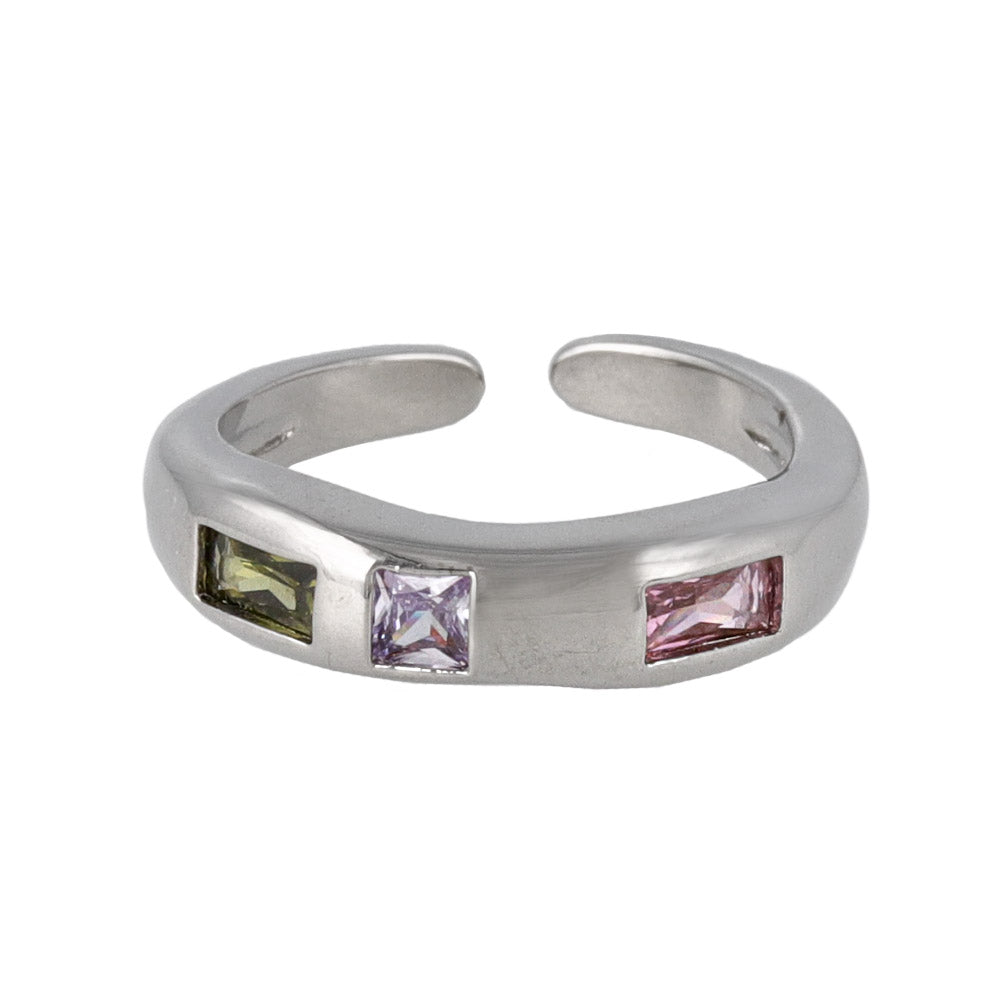 Multi Color Stone Inlaid Ring