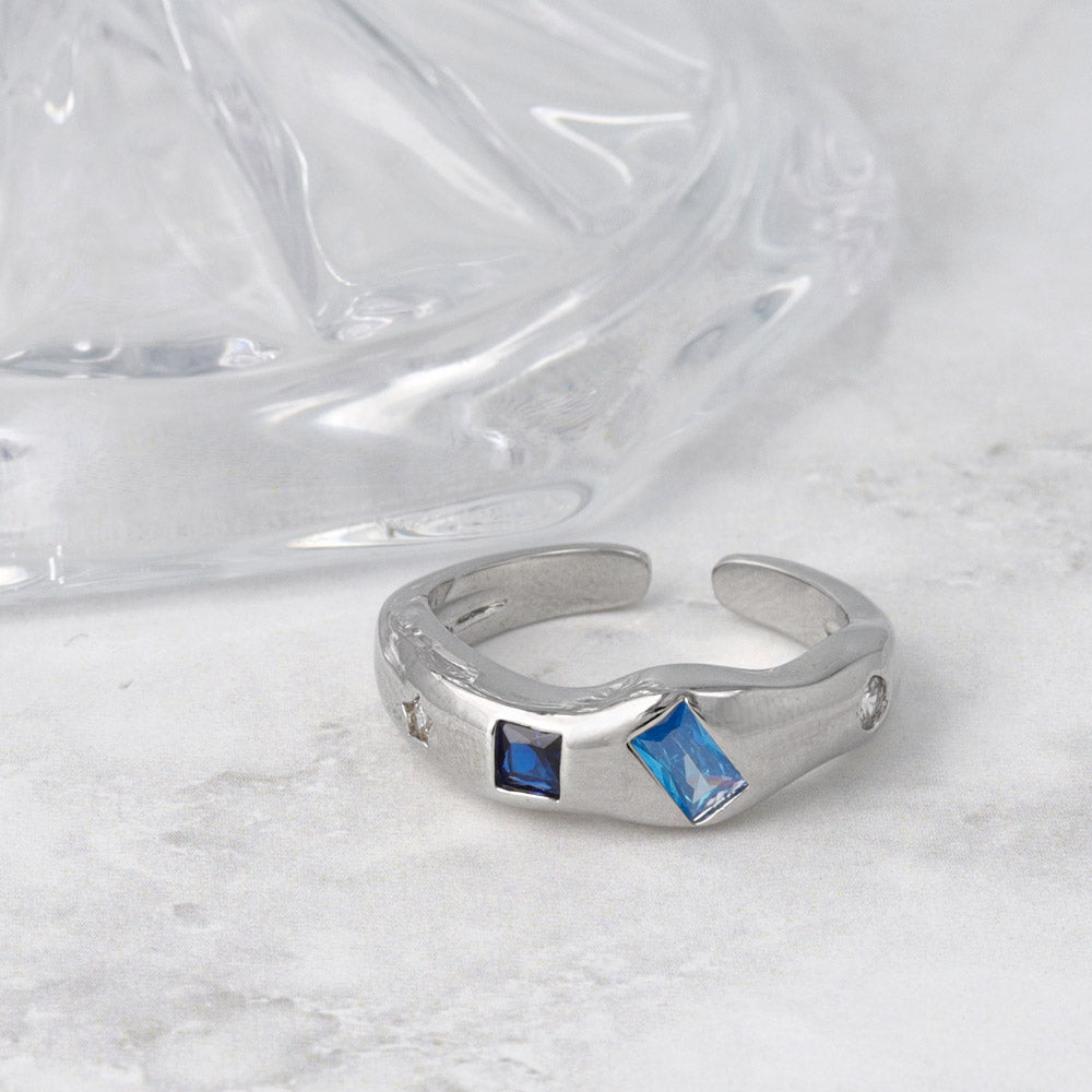 Blue Stone Inlaid Ring