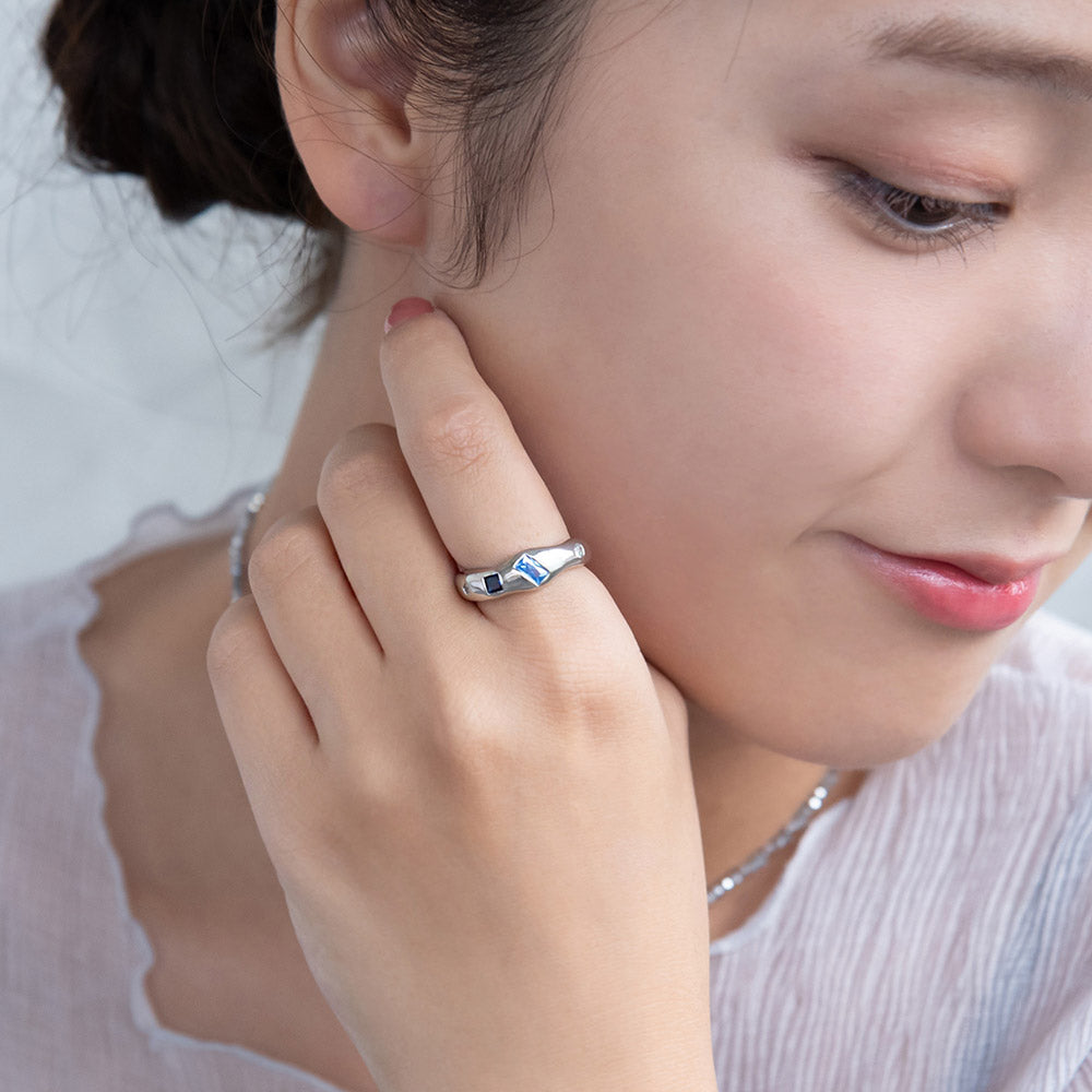 Blue Stone Inlaid Ring