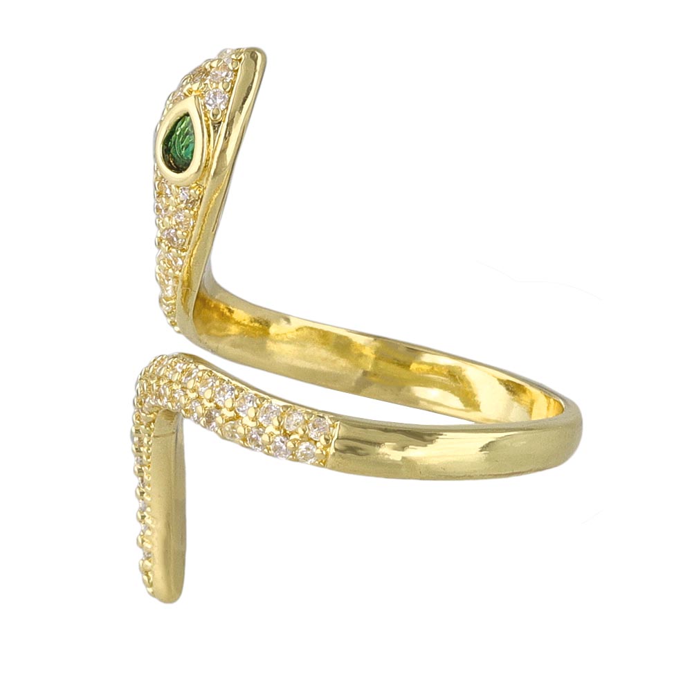 Diamante Snake Wrap Ring