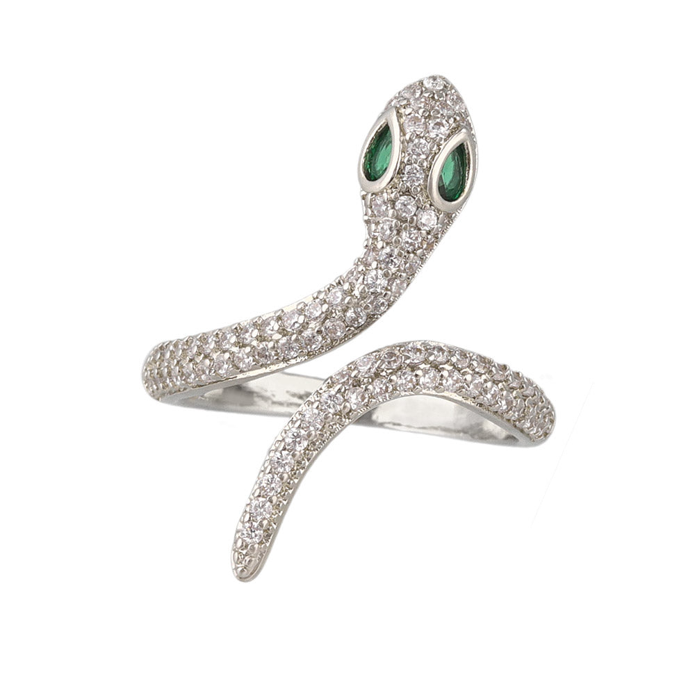 Diamante Snake Wrap Ring