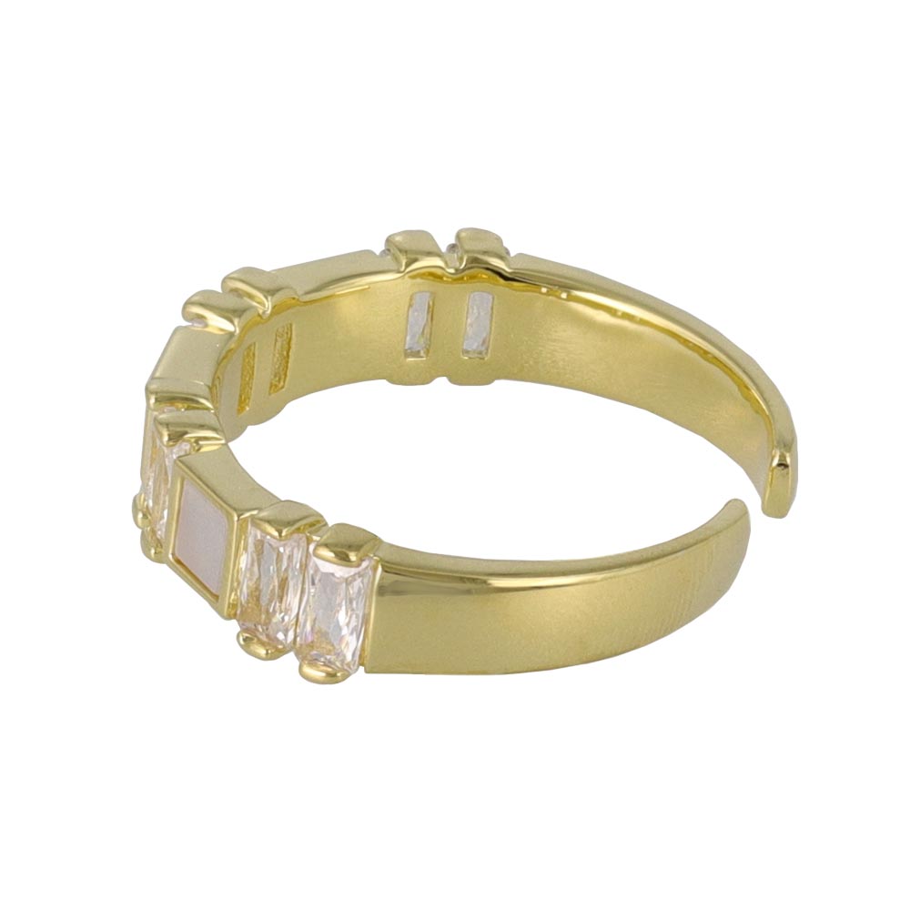 Rectangle Stone Open Ring