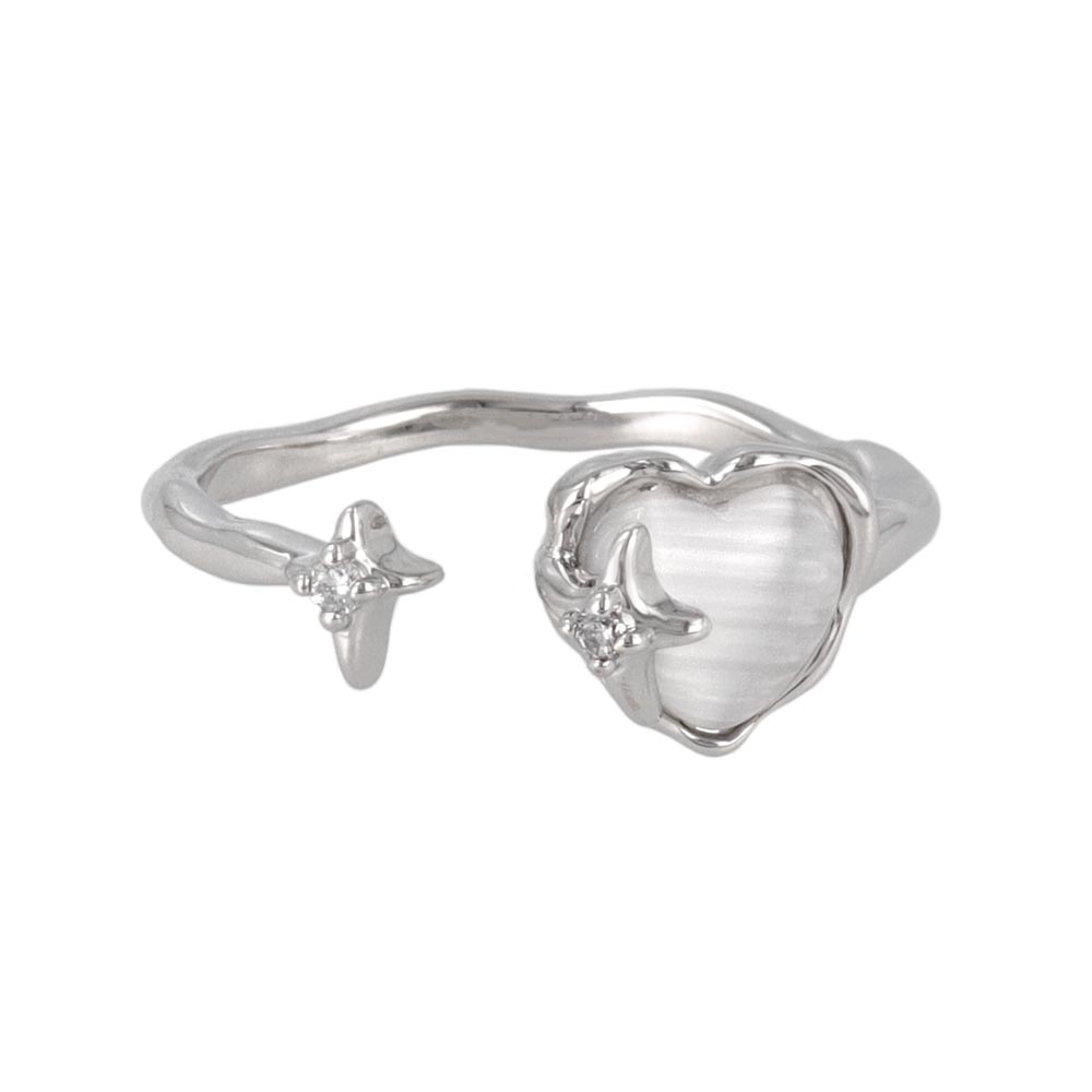 Heart and Star Cuff Ring