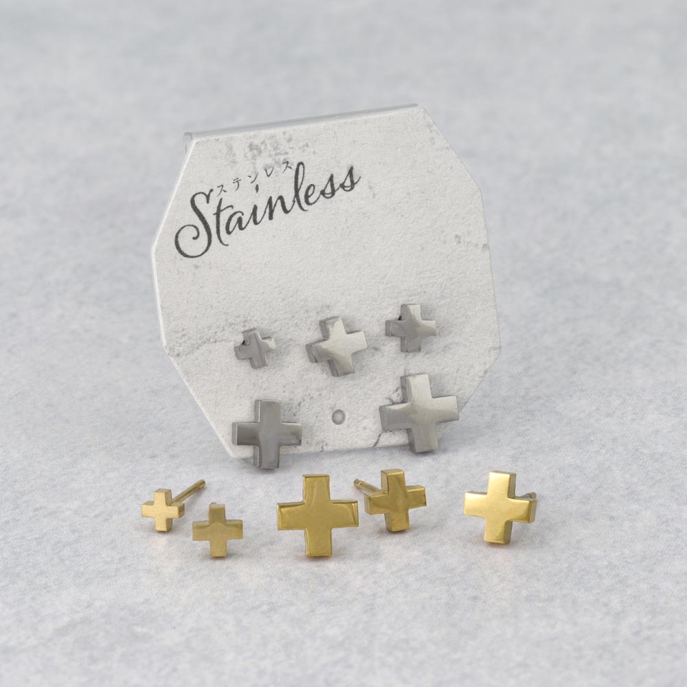 Cross Stud Earring Set