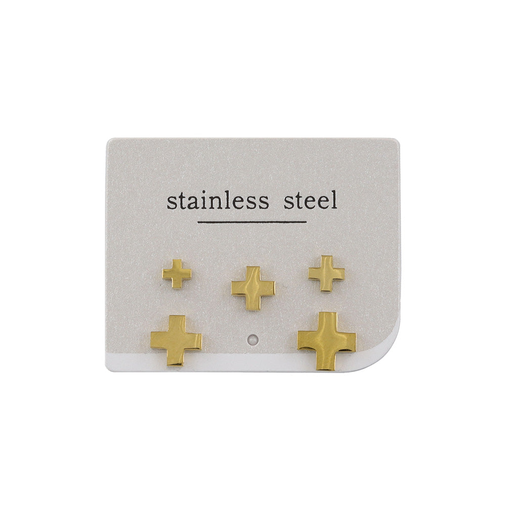 Cross Stud Earring Set