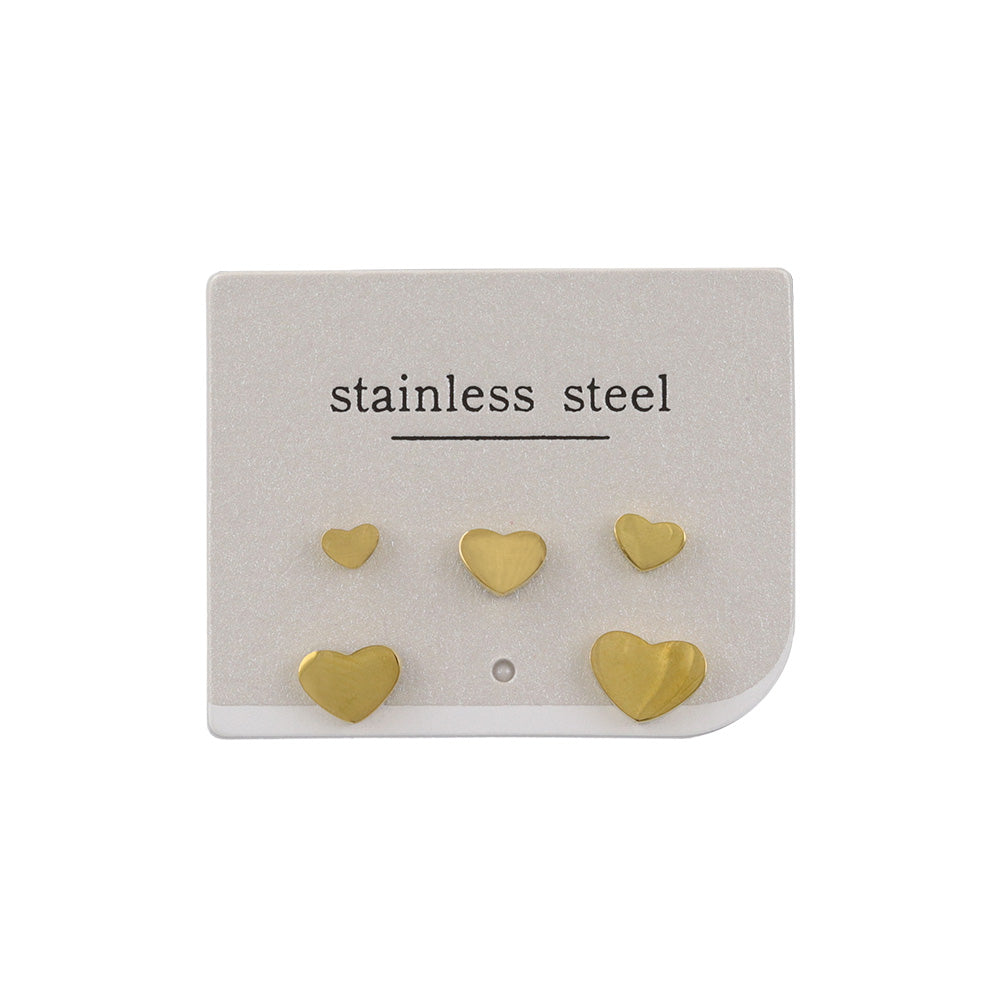 Heart Stud Earring Set