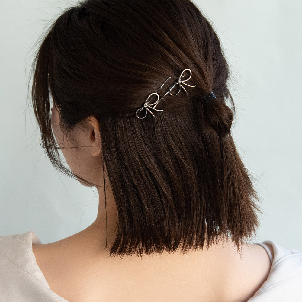 Metal Bow Hairpin Set