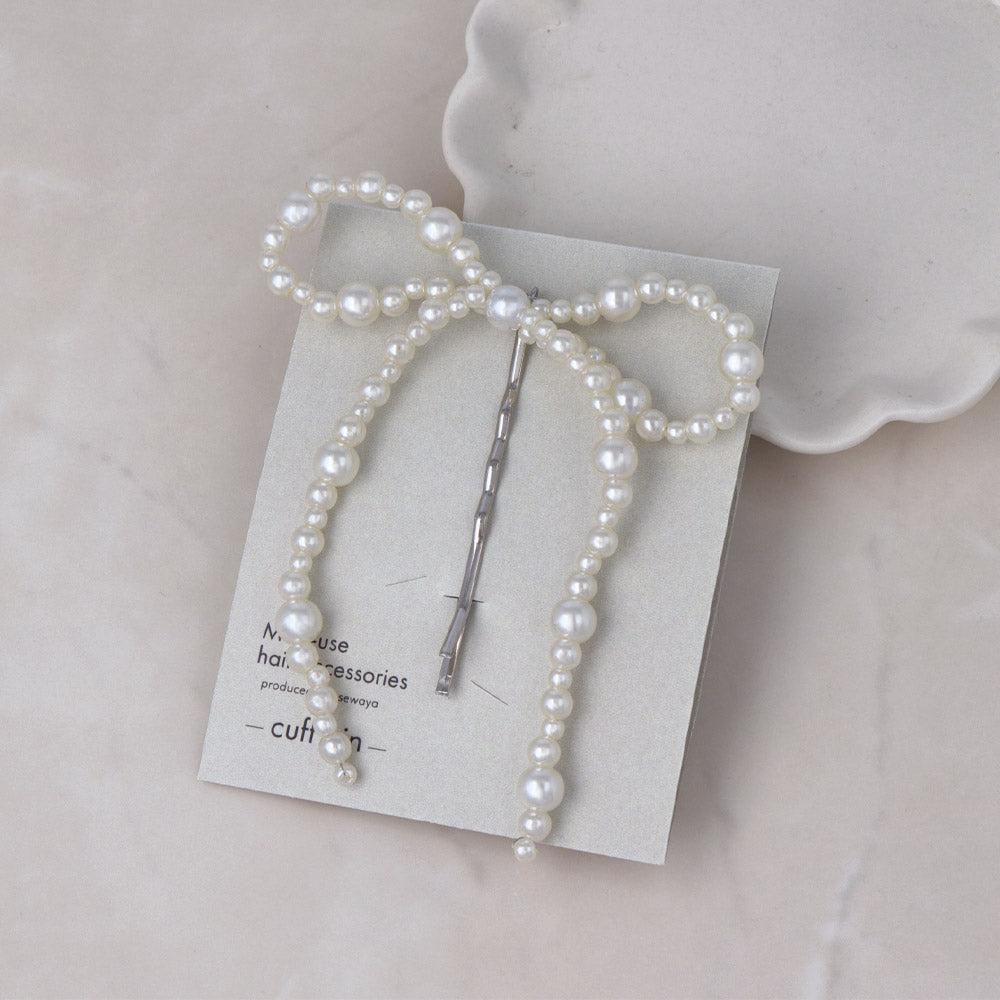 Bubble Pearl Bow Hairpin