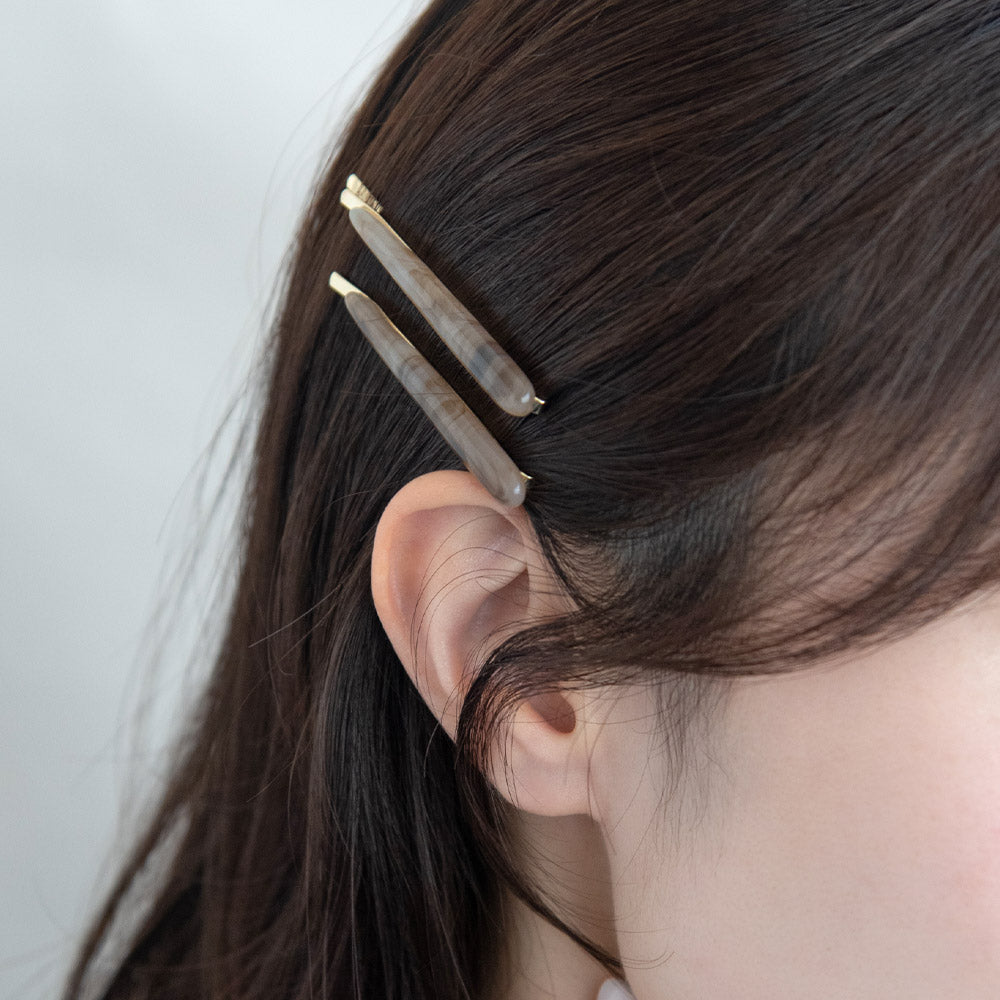 Marble Resin Bobby Pin Set
