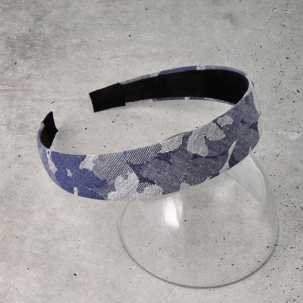 Flower Print Denim Headband