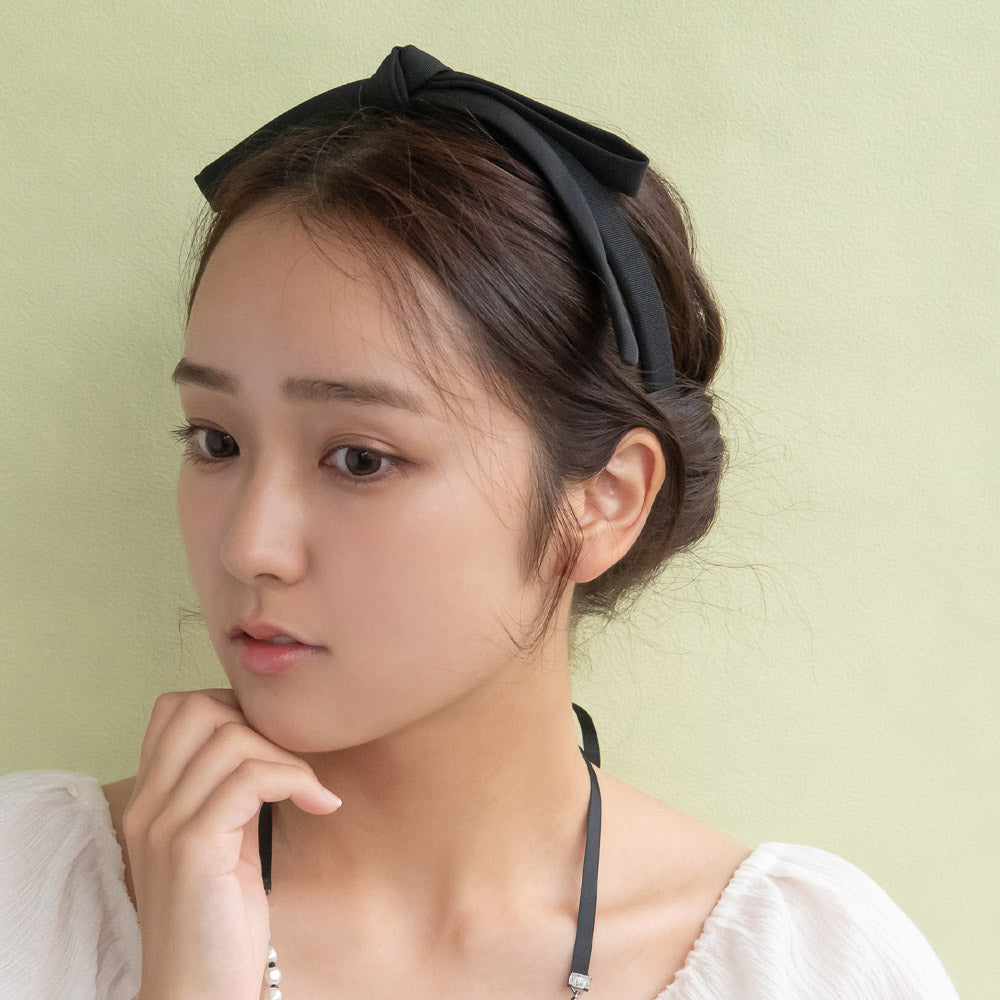 Long Bowknot Black Headband