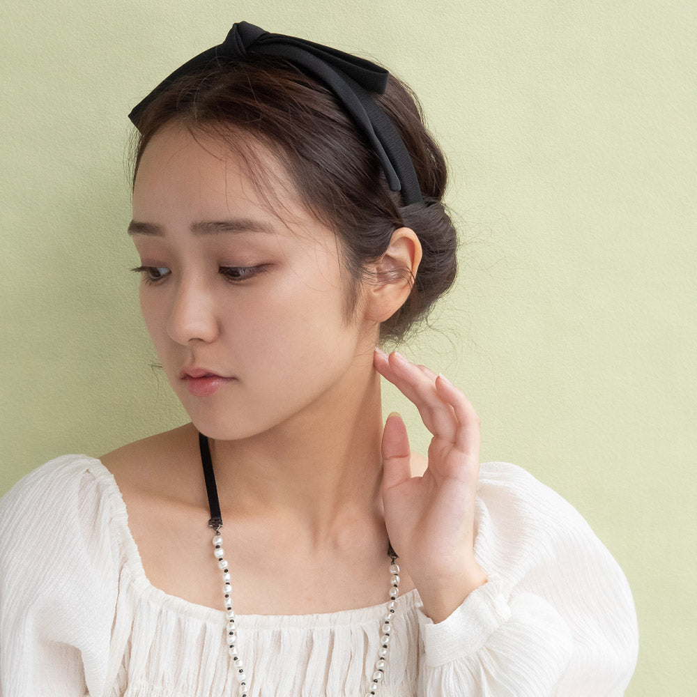 Long Bowknot Black Headband