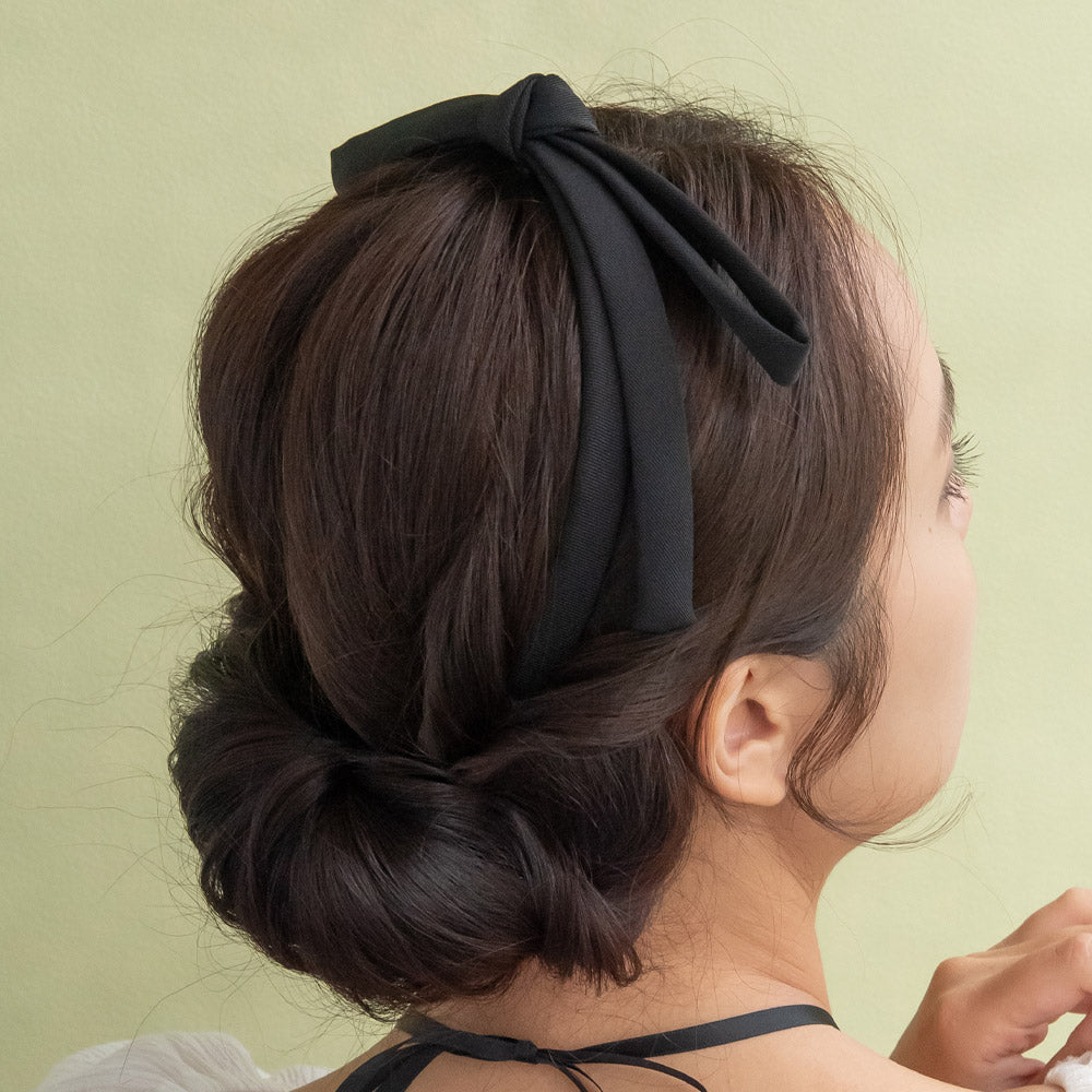 Long Bowknot Black Headband