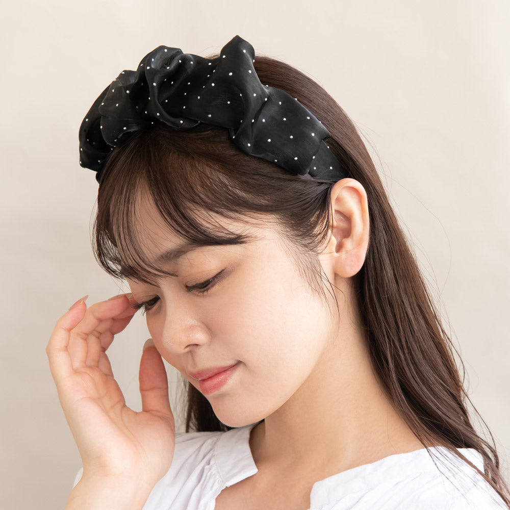 Polka Dot Ruffle Headband