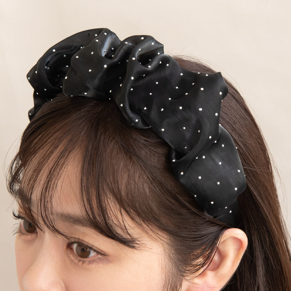 Polka Dot Ruffle Headband