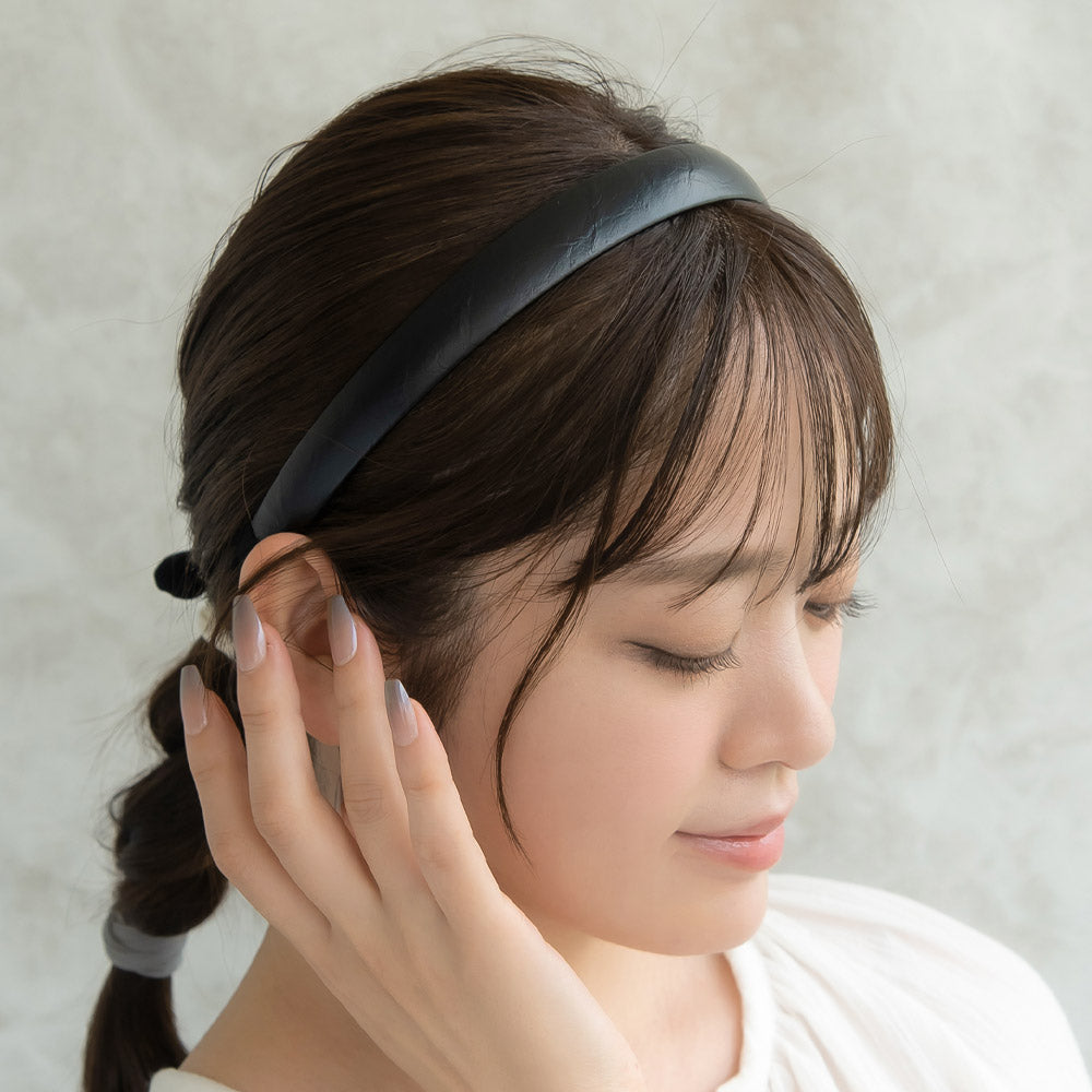 Faux Leather Padded End Headband