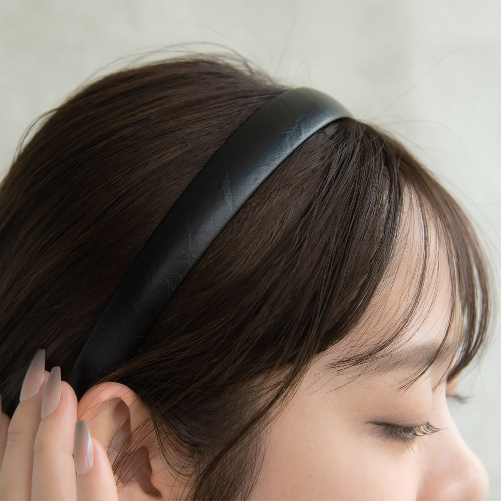 Faux Leather Padded End Headband