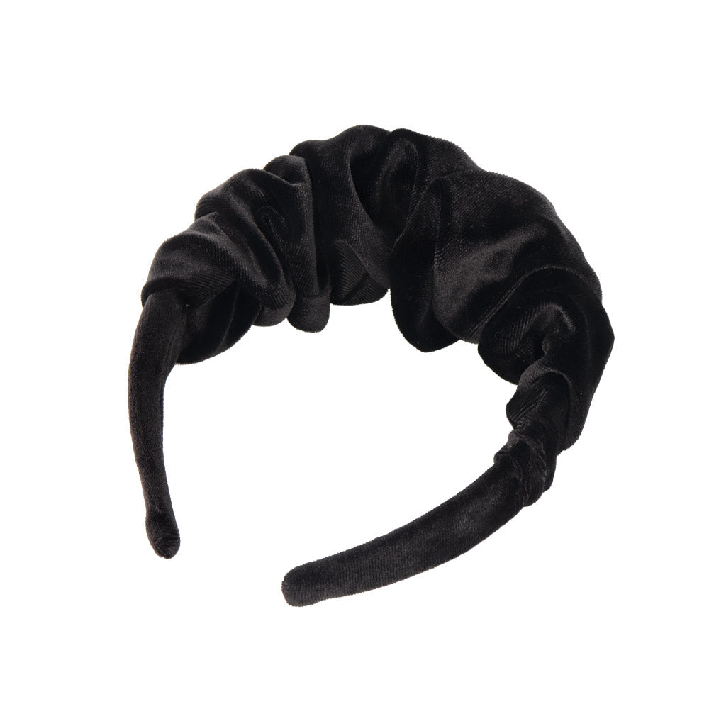 Black Ruffle Velvet Headband