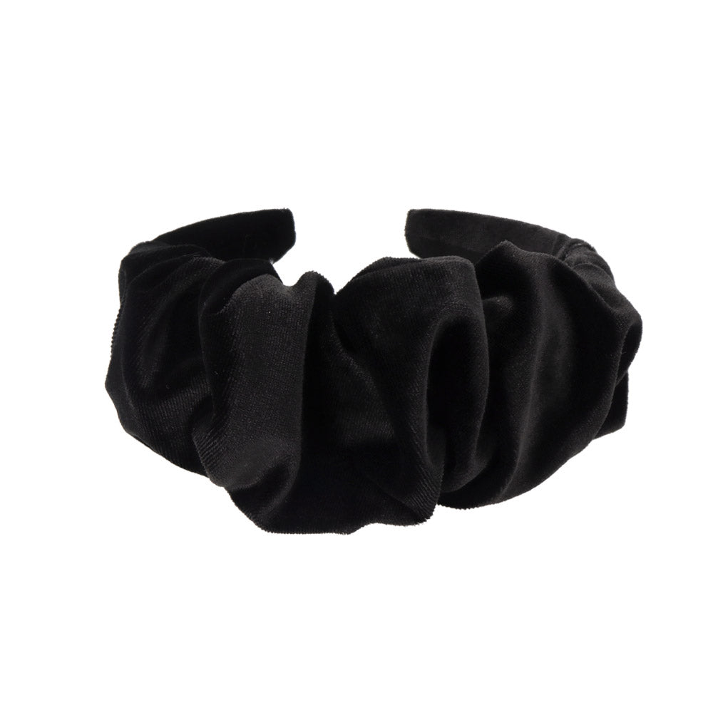 Black Ruffle Velvet Headband