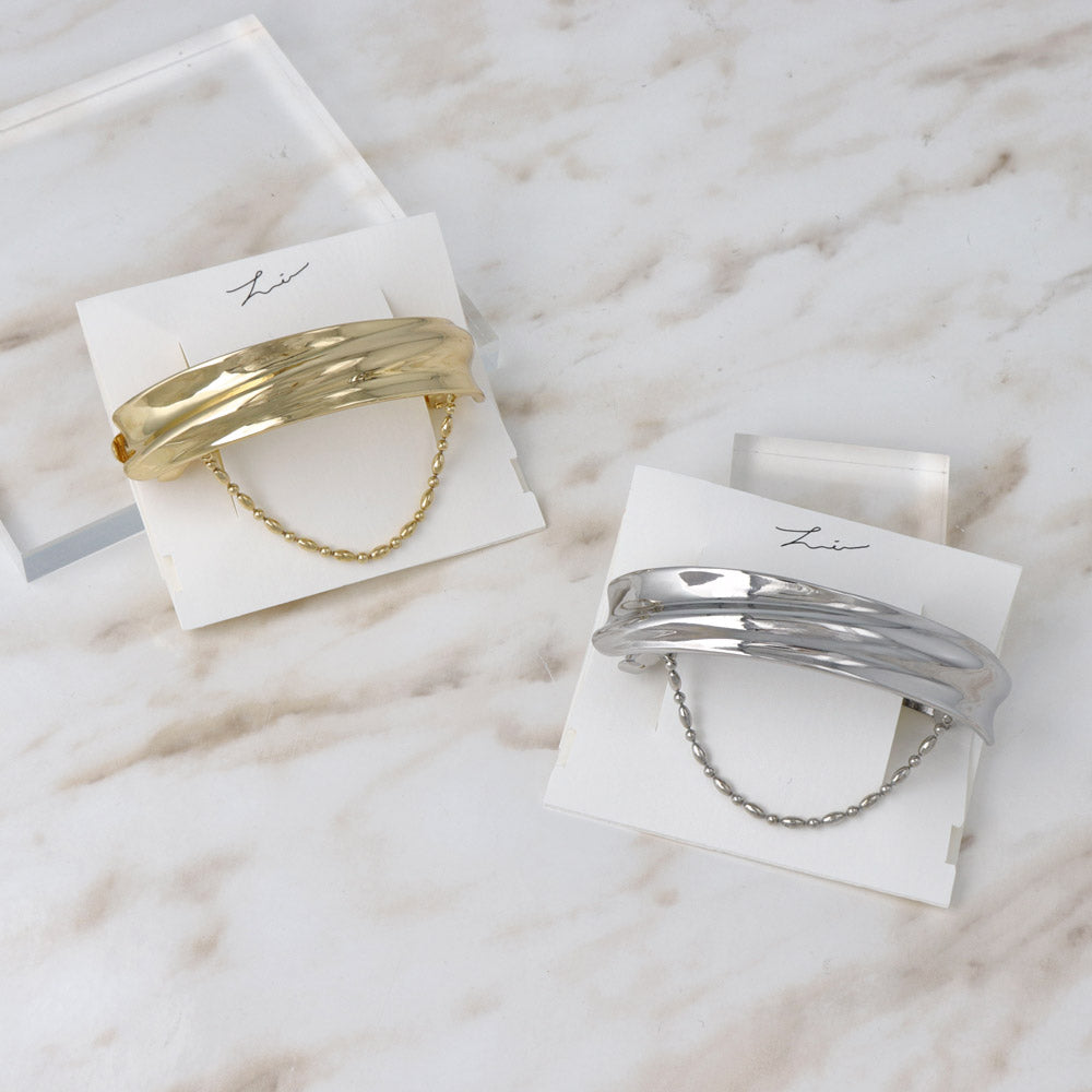 Chain Detail Arch Hair Barrette - osewaya