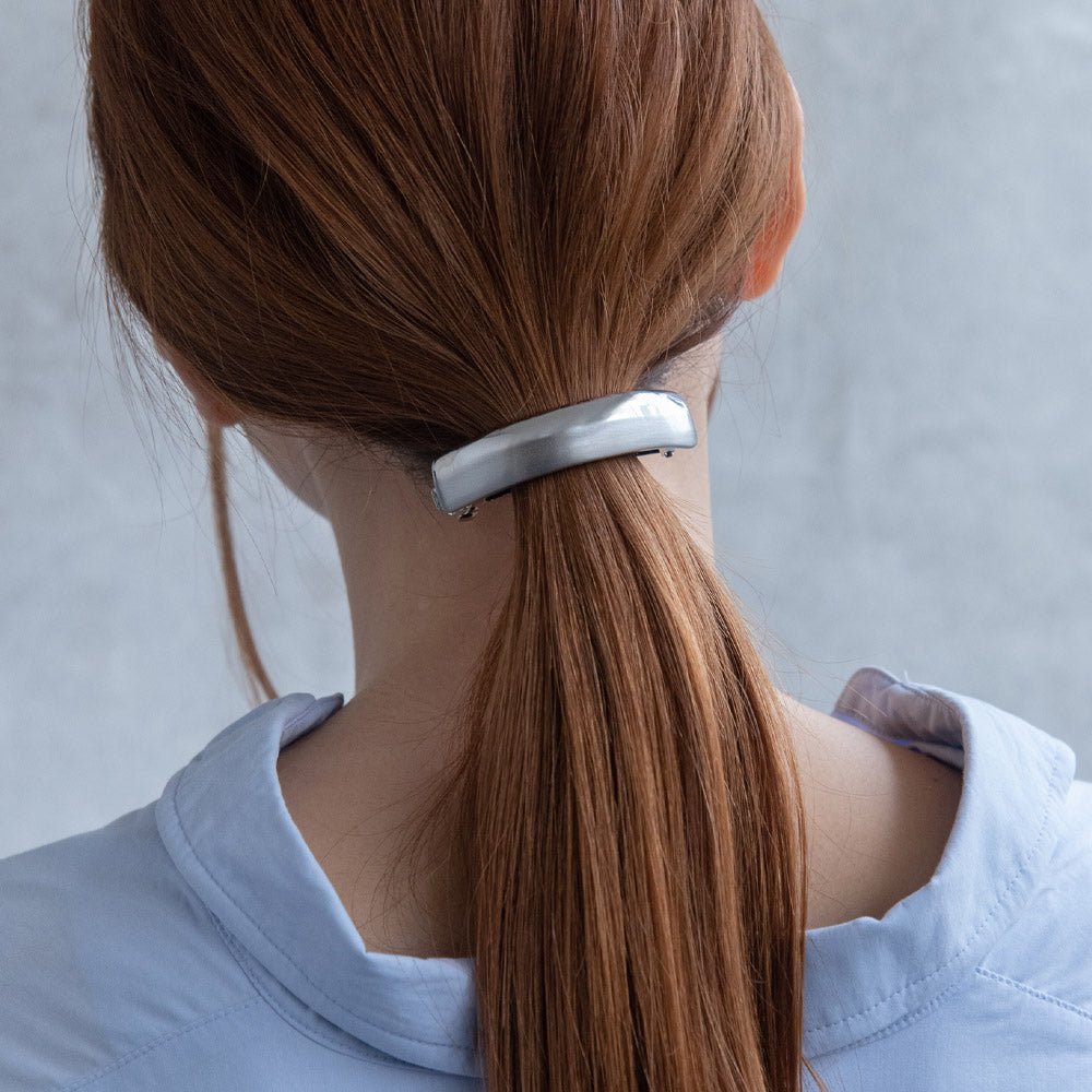 Glossy and Matte Metal Hair Barrette