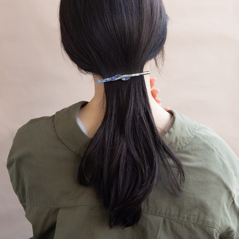 Marble and Metal Skinny Barrette