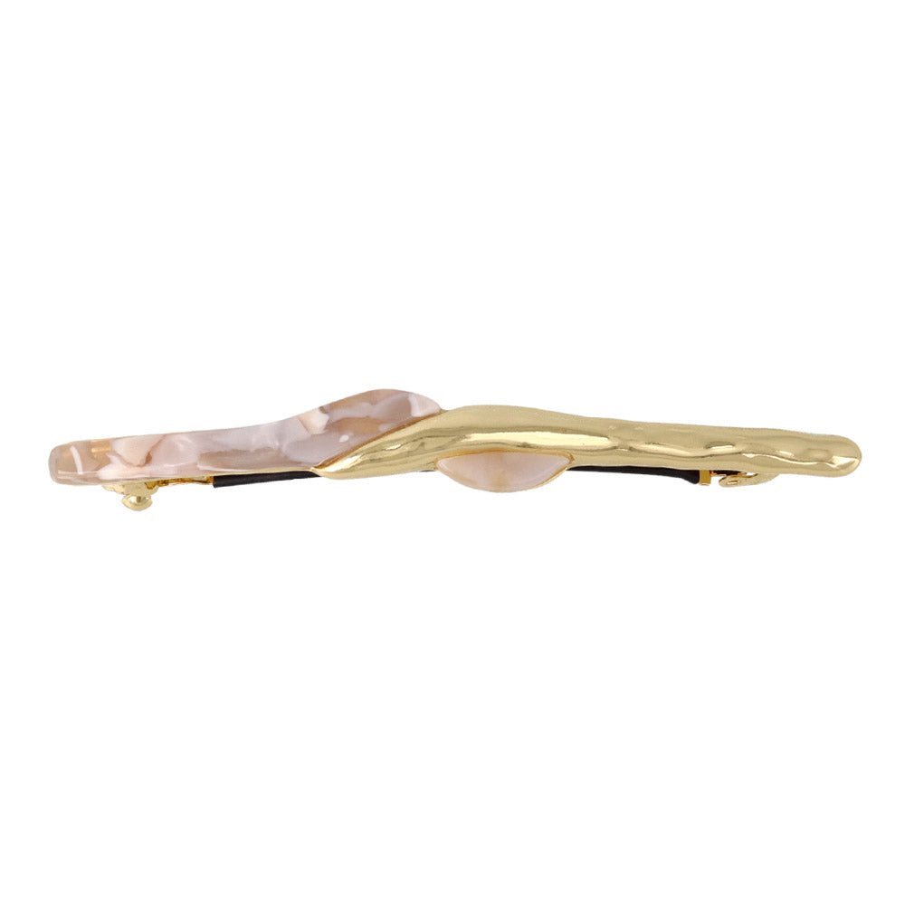 Marble and Metal Skinny Barrette