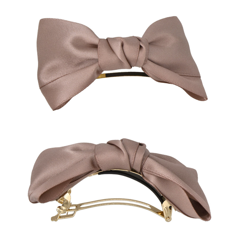 Solid Bow Firm Grip Barrette