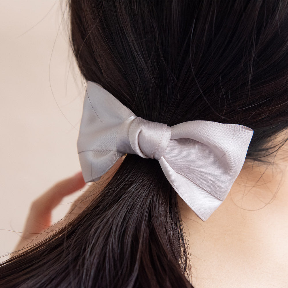 Solid Bow Firm Grip Barrette