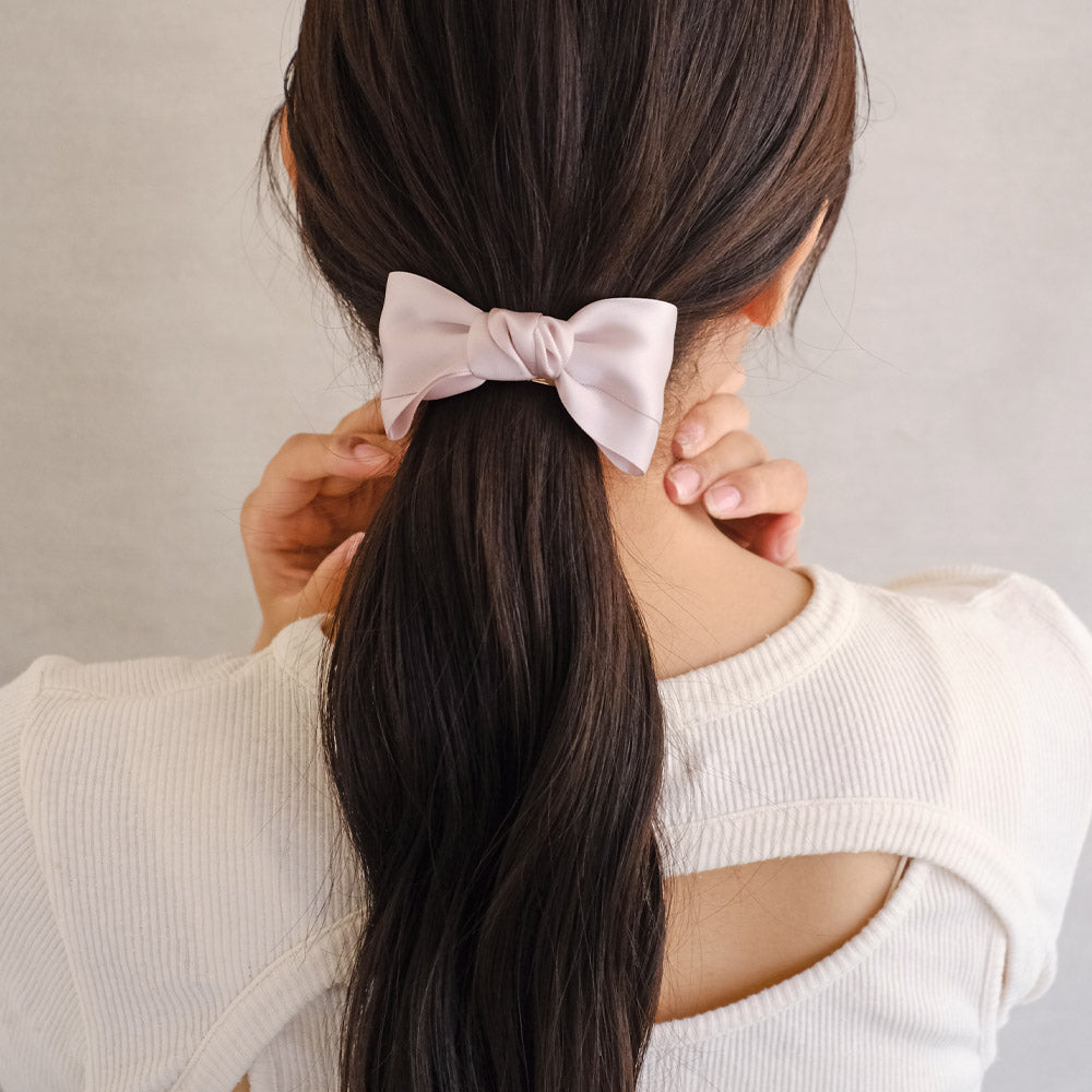 Solid Bow Firm Grip Barrette