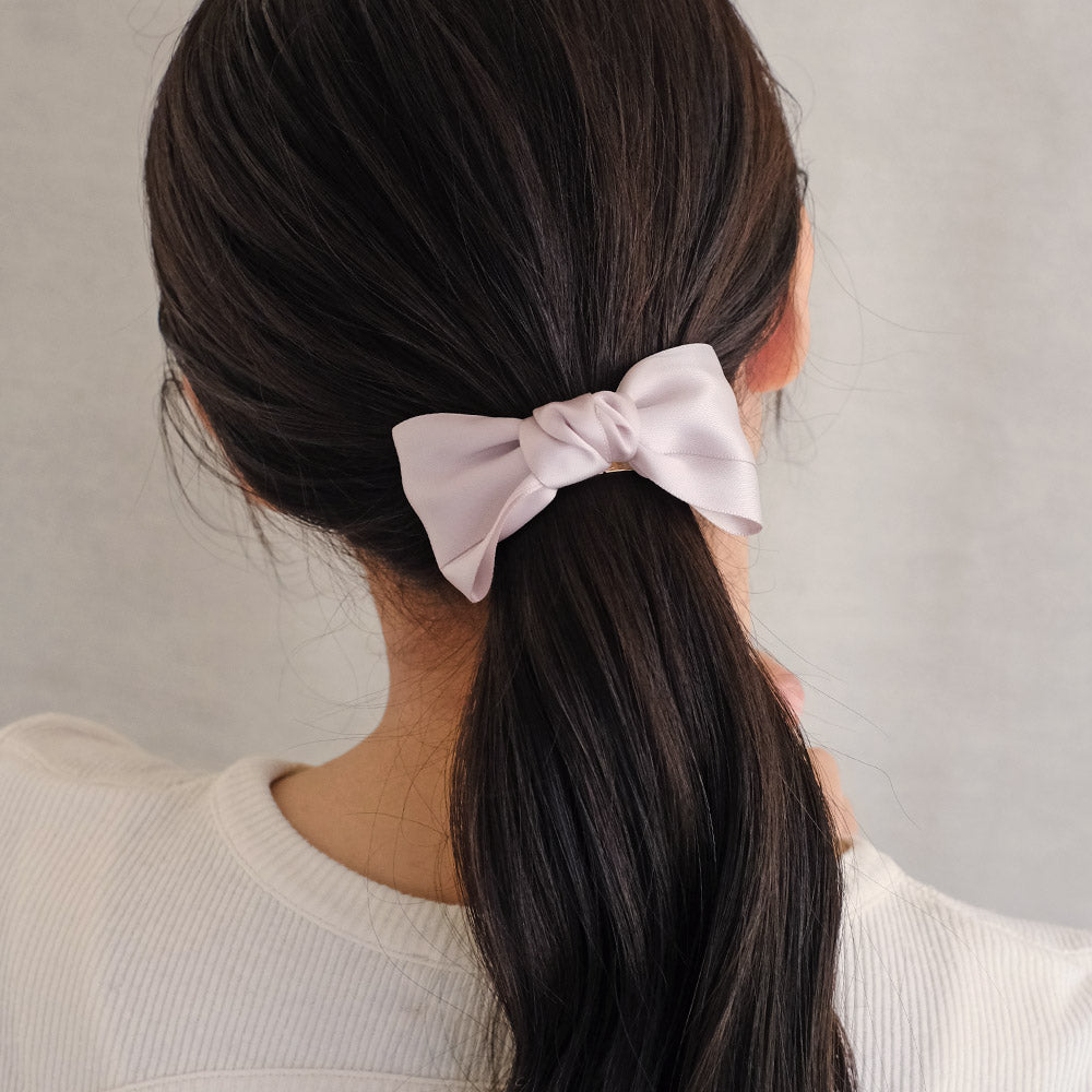 Solid Bow Firm Grip Barrette