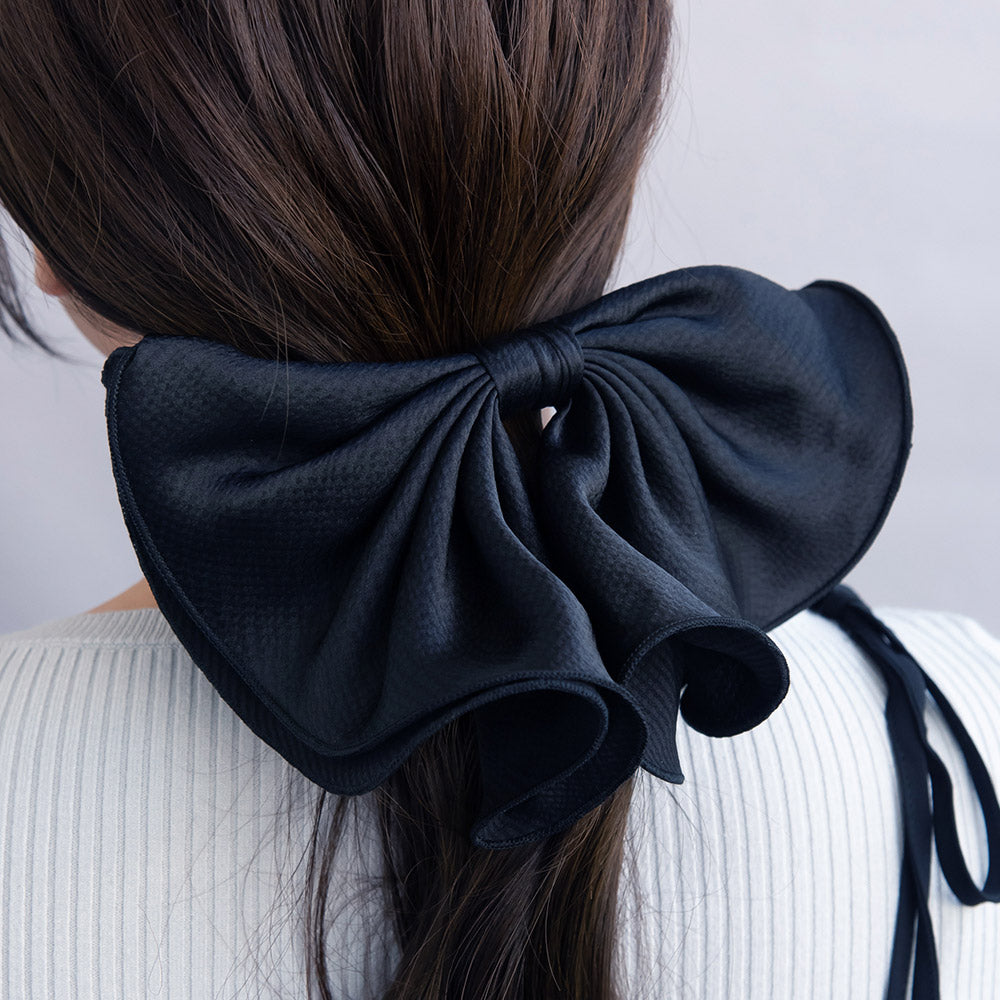 Big Black Bow Hair Barrette