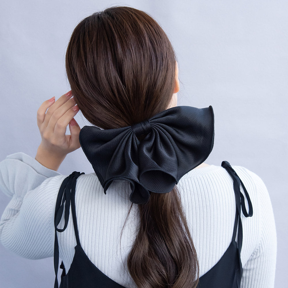 Big Black Bow Hair Barrette