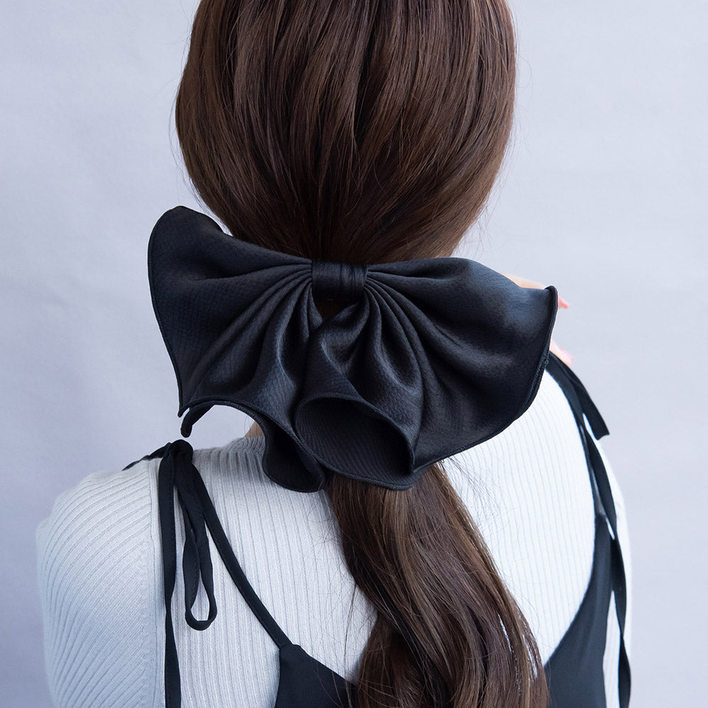 Big Black Bow Hair Barrette