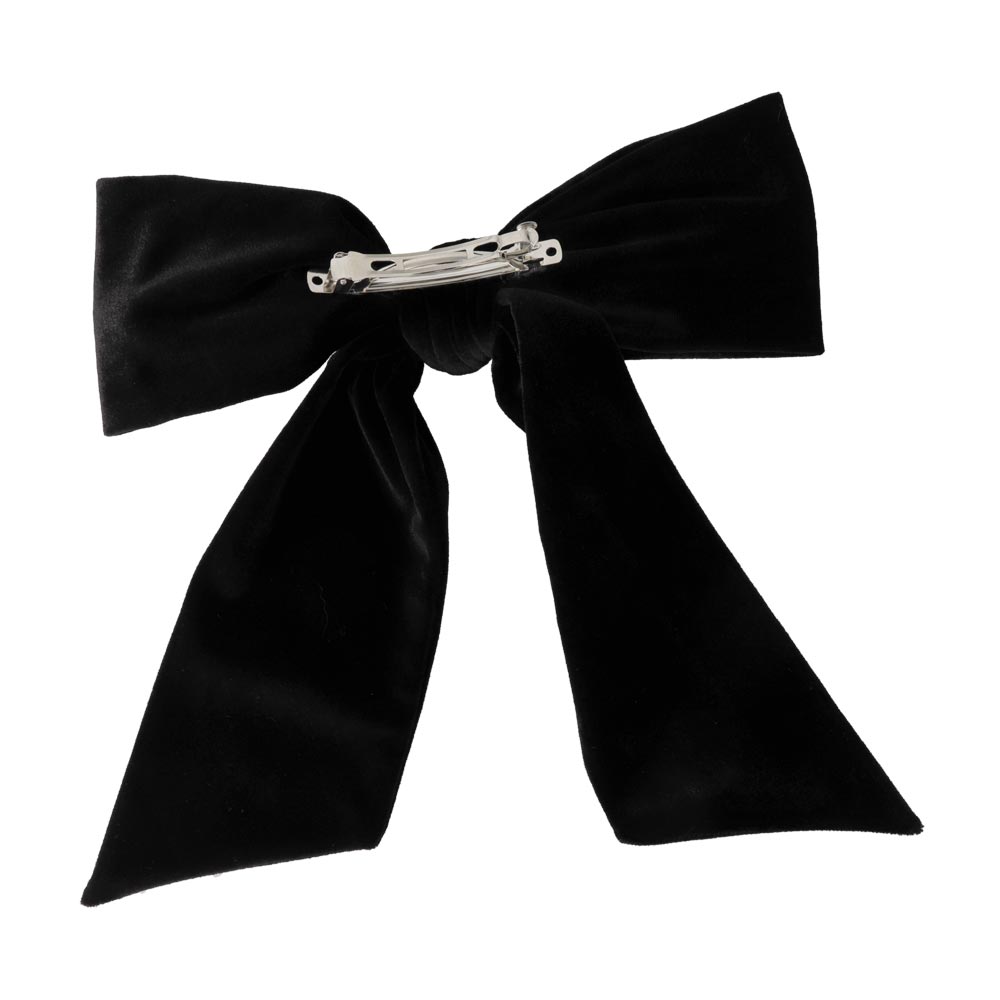 Black Velvet Bow Barrette