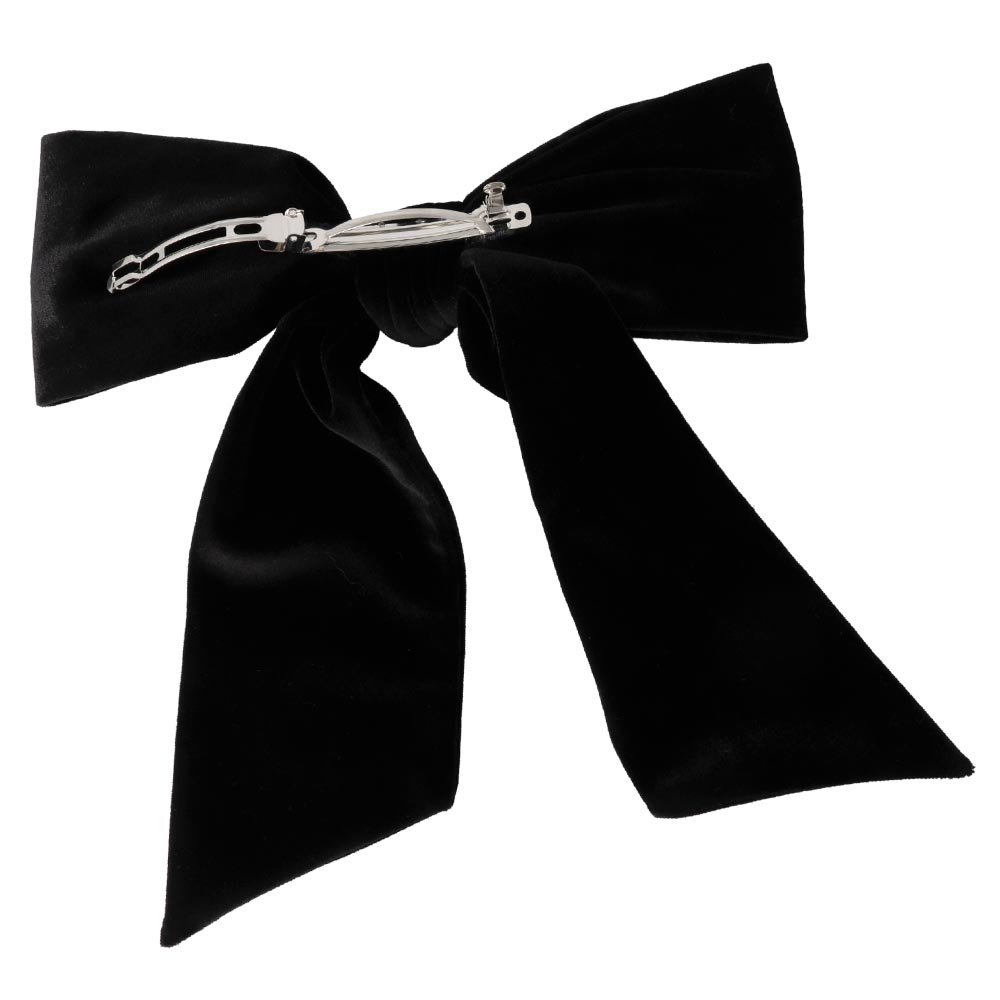 Black Velvet Bow Barrette